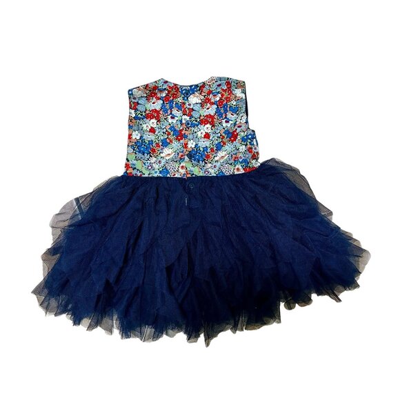 Mamas & Papas x Liberty London Floral Tutu Dress • Navy Tulle Skirt • 12-18M - Picture 2 of 8